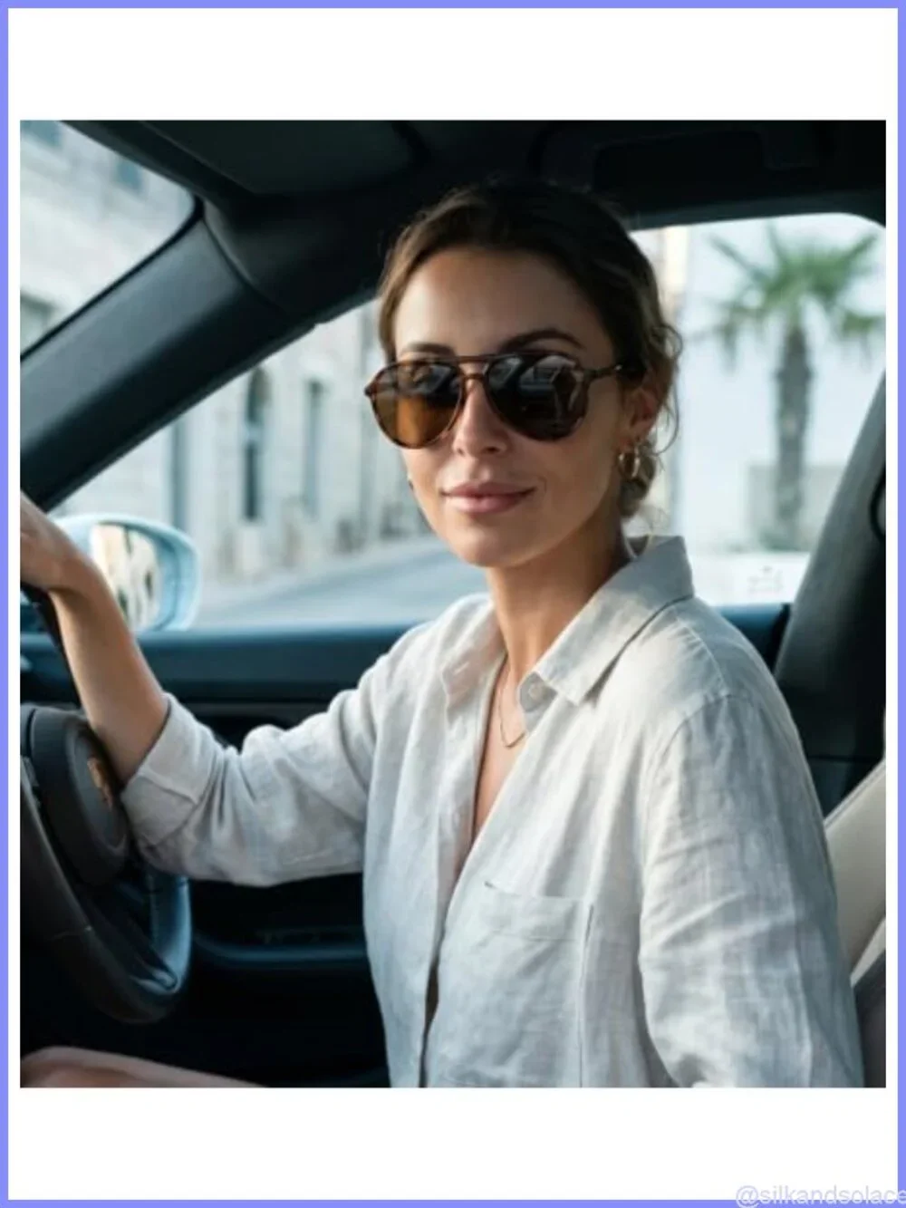 Retro Aviator Sunglasses UV400 Protection Double Bridge Half Frame